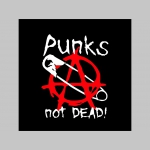 Punks not Dead  - čierna zimná letecká bunda BOMBER s límcom, typ CWU z pevného materiálu s masívnym zipsom na zapínanie 100%nylón, čiastočne vodeodolná